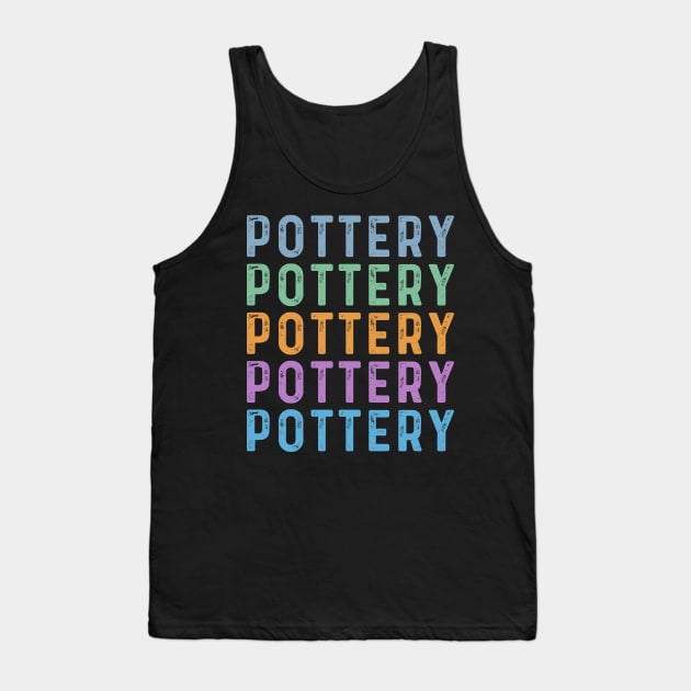 Pottery Lover Vintage Assistant Women Retro Pottery Teacher Tank Top by Printopedy